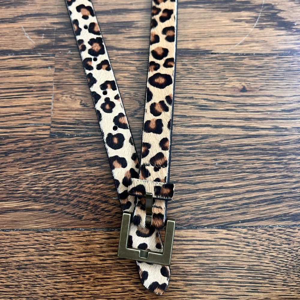 Lepord Print Leather belt - J Crew